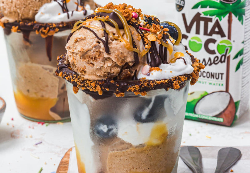 Coffee Caramel Ice Cream Sundaes (No-Churn)